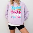 Baseball Or Bows Poppa Loves You Gender Reveal Comfort Colors Sweatshirt Crimson