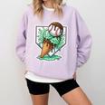 Baseball Boys Ice Cream Drip Baseball Boys Youth Mint Choco Comfort Colors Sweatshirt Crimson