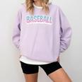 Baseball Bubble Letter Comfort Colors Sweatshirt Crimson