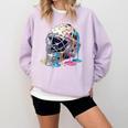 Baseball Catcher Mask Ice Cream Dripping Baseball Boys Comfort Colors Sweatshirt Crimson