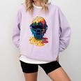 Baseball Catcher Mask Ice Cream Dripping Baseball Fan Boys Comfort Colors Sweatshirt Crimson