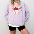Baseball Christmas Reindeer Santa Hat Sports Player Xmas Comfort Colors Sweatshirt Crimson