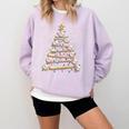 Baseball Christmas Tree Light Xmas Tees Boys Kids Men Comfort Colors Sweatshirt Crimson
