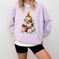 Baseball Christmas Tree Lights Santa Sport Player Lover Xmas Comfort Colors Sweatshirt Crimson