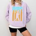 Baseball Drip Dripping Ice Cream Sport Player American Flag Comfort Colors Sweatshirt Crimson