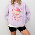 Baseball Drip Ice Cream Breast Cancer Awareness Boys & Girls Comfort Colors Sweatshirt Crimson