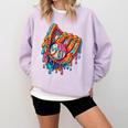 Baseball Drip Ice Cream Sprinkles Baseball Glove For Boys Comfort Colors Sweatshirt Crimson Baseball Drip Ice Cream Sprinkles Baseball Glove For Boys Comfort Colors Sweatshirt Crimson