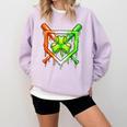 Baseball Drip Ice Cream St Patricks Day Shamrock Comfort Colors Sweatshirt Crimson Baseball Drip Ice Cream St Patricks Day Shamrock Comfort Colors Sweatshirt Crimson