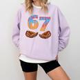 Baseball Drip Number 67 Player Six Seven Meme Comfort Colors Sweatshirt Crimson