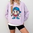 Baseball Drippy Style Apparel For Boys Youth Cool Baseball Comfort Colors Sweatshirt Crimson