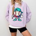 Baseball Drippy Style Apparel For Boys Youth Drip Baseball Comfort Colors Sweatshirt Crimson