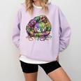Baseball Glove Ice Cream Mardi Gras Dripping Boys Youth Kids Comfort Colors Sweatshirt Crimson