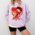 Baseball Heart Valentine Baseball Ice Cream Drip Boys Girls Comfort Colors Sweatshirt Crimson Baseball Heart Valentine Baseball Ice Cream Drip Boys Girls Comfort Colors Sweatshirt Crimson