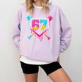 Baseball Ice Cream Drip 67 Meme Six Seven 67th Birthday Comfort Colors Sweatshirt Crimson Baseball Ice Cream Drip 67 Meme Six Seven 67th Birthday Comfort Colors Sweatshirt Crimson