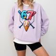 Baseball Ice Cream Drip 67 Six Seven Gen Alpha Slang Meme Comfort Colors Sweatshirt Crimson Baseball Ice Cream Drip 67 Six Seven Gen Alpha Slang Meme Comfort Colors Sweatshirt Crimson