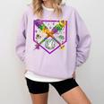 Baseball Ice Cream Drip Boys Mardi Gras Carnival Party Mask Comfort Colors Sweatshirt Crimson Baseball Ice Cream Drip Boys Mardi Gras Carnival Party Mask Comfort Colors Sweatshirt Crimson