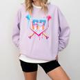 Baseball Ice Cream Drip Number 67 Player 67th Birthday Comfort Colors Sweatshirt Crimson