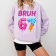 Baseball Ice Cream Drip Number 67 Player Or 67th Birthday Comfort Colors Sweatshirt Crimson