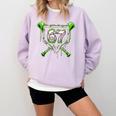 Baseball Ice Cream Drip Number 67 Player 67th Birthday Kids Comfort Colors Sweatshirt Crimson