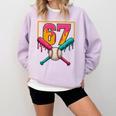 Baseball Ice Cream Drip Number 67 Player 67th Birthday Premium Tri-Blend Comfort Colors Sweatshirt Crimson Baseball Ice Cream Drip Number 67 Player 67th Birthday Premium Tri-Blend Comfort Colors Sweatshirt Crimson