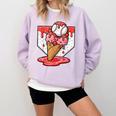 Baseball Ice Cream Drip Baseball Strawberry For Youth Red Comfort Colors Sweatshirt Crimson Baseball Ice Cream Drip Baseball Strawberry For Youth Red Comfort Colors Sweatshirt Crimson