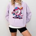 Baseball Ice Cream Shirt Cool Baseball Drip For Boys Comfort Colors Sweatshirt Crimson