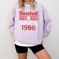 Baseball Mom Since 1986 Comfort Colors Sweatshirt Crimson