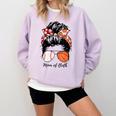 Baseball Mom Basketball Mom Of Both Messy Bun Mother's Day Comfort Colors Sweatshirt Crimson Baseball Mom Basketball Mom Of Both Messy Bun Mother's Day Comfort Colors Sweatshirt Crimson