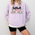 Baseball Mom Coquette Women Girls Baseball Mama Comfort Colors Sweatshirt Crimson