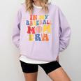 In My Baseball Mom Era Cute Mommy Groovy Comfort Colors Sweatshirt Crimson