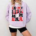 In My Baseball Mom Era Groovy Mom Comfort Colors Sweatshirt Crimson