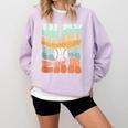 In My Baseball Mom Era Retro Groovy Style Sports Mama Comfort Colors Sweatshirt Crimson