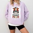 Baseball Mom Game Day Messy Bun Leopard Mother's Day Comfort Colors Sweatshirt Crimson Baseball Mom Game Day Messy Bun Leopard Mother's Day Comfort Colors Sweatshirt Crimson