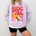 Baseball Mom Game Day Trendy Pink Leopard Mama Premium Comfort Colors Sweatshirt Crimson
