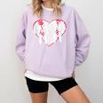 Baseball Mom Heart Comfort Colors Sweatshirt Crimson