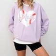 Baseball Mom Heart Mother's Day Mom Grandma Mama Boys Girls Comfort Colors Sweatshirt Crimson