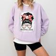 Baseball Mom Messy Bun Hair Player Mom Comfort Colors Sweatshirt Crimson Baseball Mom Messy Bun Hair Player Mom Comfort Colors Sweatshirt Crimson