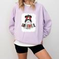 Baseball Mom Messy Bun Mommy Baseball Player Premium Comfort Colors Sweatshirt Crimson