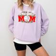 Baseball Mom Mother's Day For Mom Game Day Outfit Comfort Colors Sweatshirt Crimson