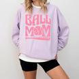 Baseball Mom Pride Heart And Bat Love Game Day Comfort Colors Sweatshirt Crimson