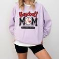 Baseball Mom Red Varsity Baseball Mama Cute Mother's Day Comfort Colors Sweatshirt Crimson