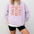 Baseball Mom Sister Tween Teen Girl Girly Pink Bow Preppy Comfort Colors Sweatshirt Crimson