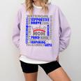 Baseball Mom Traits For Great Mothers Grey And Blue Comfort Colors Sweatshirt Crimson