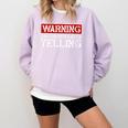 Baseball Mom Warning Uncontrollable Yelling Funny Sign Comfort Colors Sweatshirt Crimson