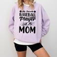 Baseball Mom Women Girls Daughter Mother Baseball Player Comfort Colors Sweatshirt Crimson