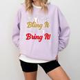 Baseball Moms Bling It & Their Sons Bring It For Women Comfort Colors Sweatshirt Crimson