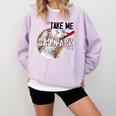 Baseball Moms Cute Take Me To The Ballpark Sports Athletic Comfort Colors Sweatshirt Crimson