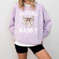 Baseball Nanny Baseball Coquette Bow Comfort Colors Sweatshirt Crimson Baseball Nanny Baseball Coquette Bow Comfort Colors Sweatshirt Crimson