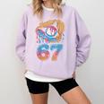 Baseball Player 67 Number 67th Sports Ice Cream Drip Comfort Colors Sweatshirt Crimson