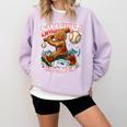 Baseball Player Christmas Gingerbread Smashing Through Snow Comfort Colors Sweatshirt Crimson